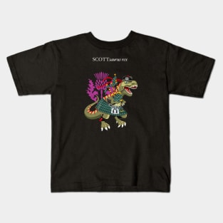 Clanosaurus Rex SCOTTsaurus rex Plaid Scott Ancient Green Scotland Ireland Family Tartan Kids T-Shirt